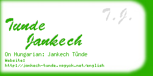 tunde jankech business card